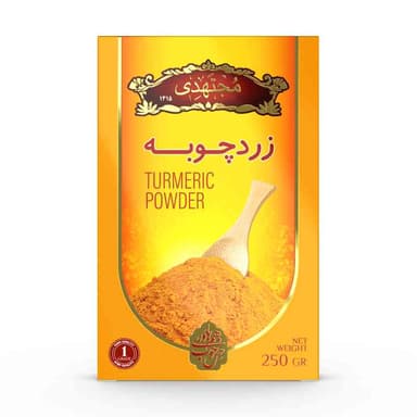 باکس پودر زرد چوبه 250 گرمی مجتهدی