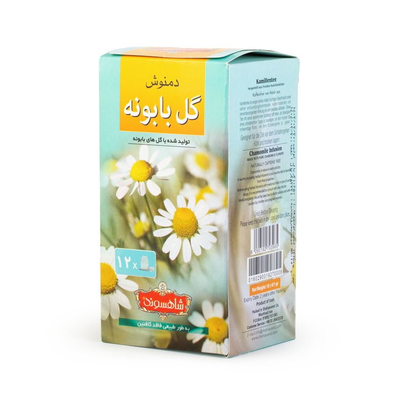 دمنوش گیاهی بابونه، 12 تی بگ در جعبه مقوایی