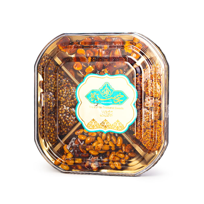 ظرف کریستال سوهان عسلی 4 مغز خجسته